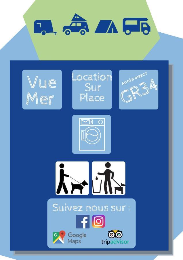 Tente 3 Chambres, Petit Camping Familial Vue Mer Plestin-les-Grèves Exteriör bild